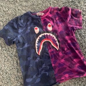 Small Bape blue and purple t-shirt